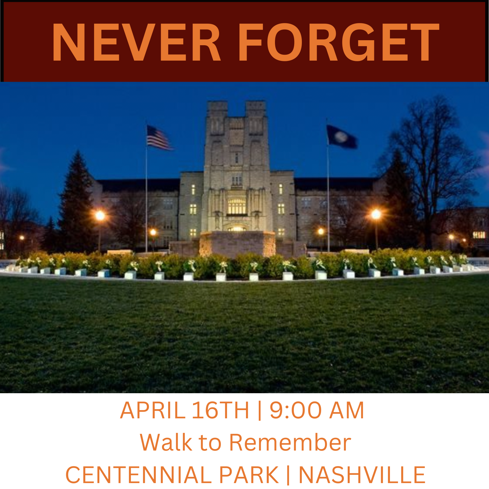 April 16th Walk to Remember